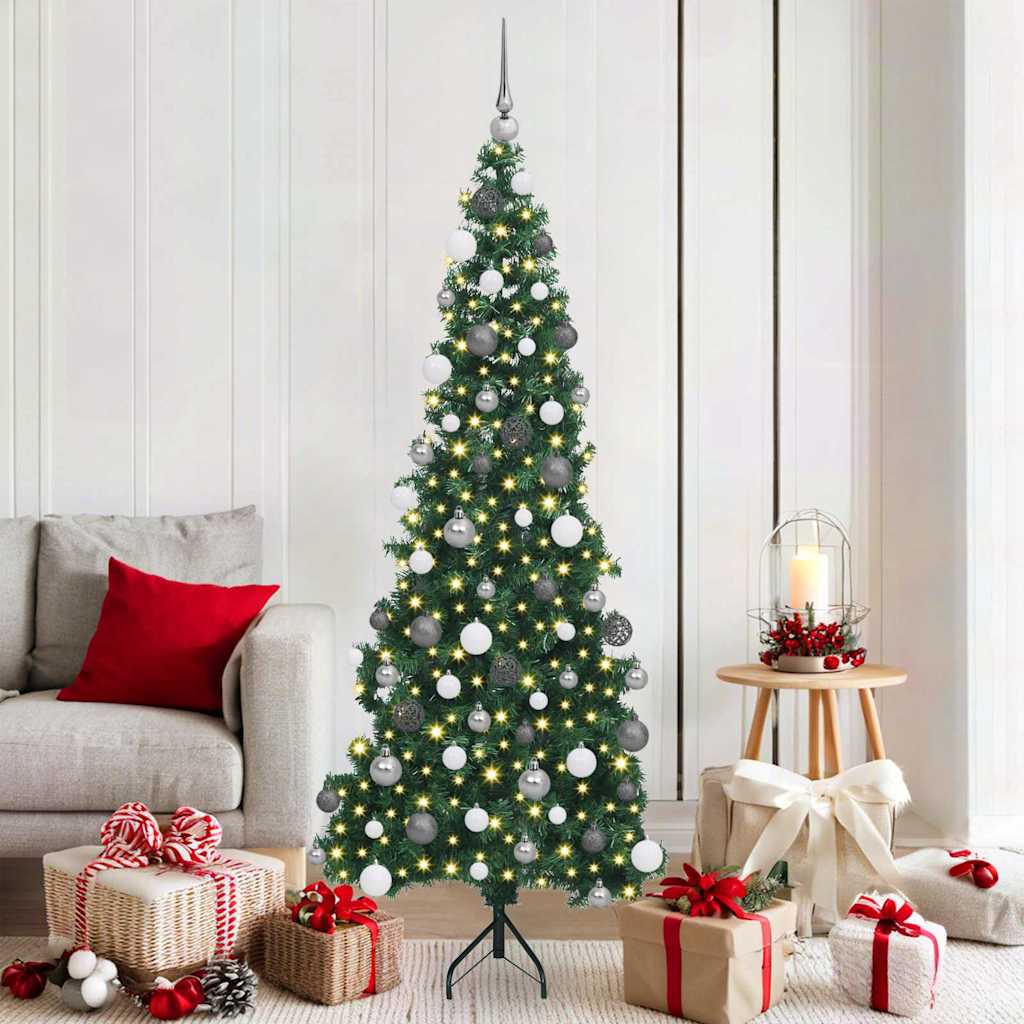 Árvore de Natal artificial de canto Verde 120 cm PVC e Metal