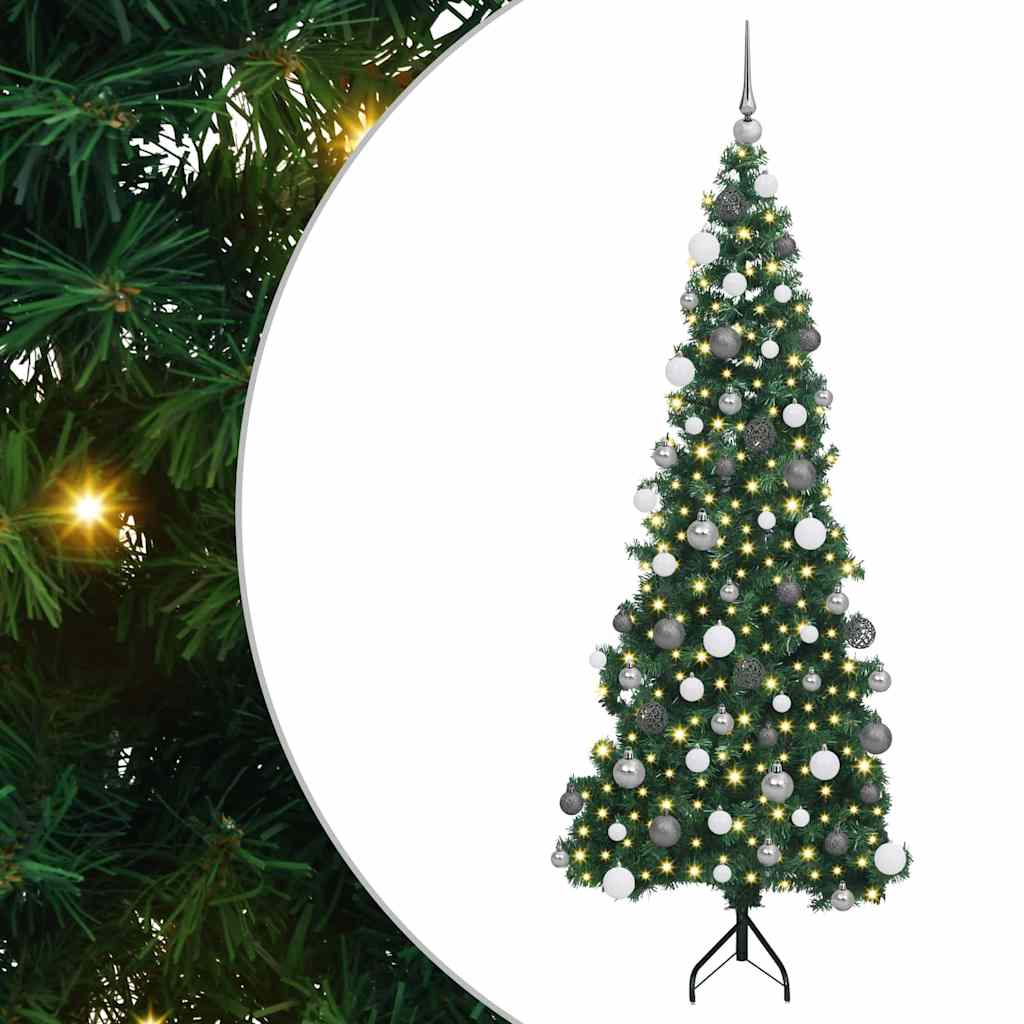 Árvore de Natal artificial de canto Verde 120 cm PVC e Metal