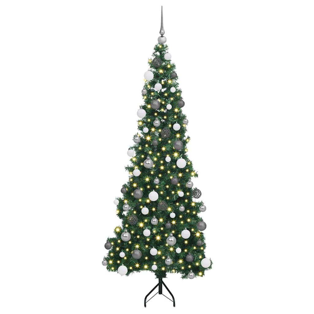 Árvore de Natal artificial de canto Verde 120 cm PVC e Metal