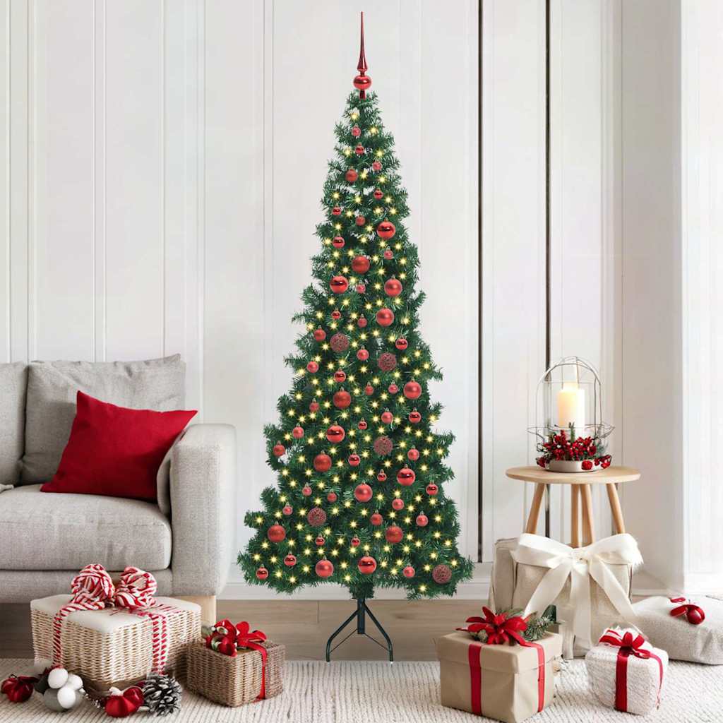 Árvore de Natal artificial de canto Verde 120 cm PVC e Metal