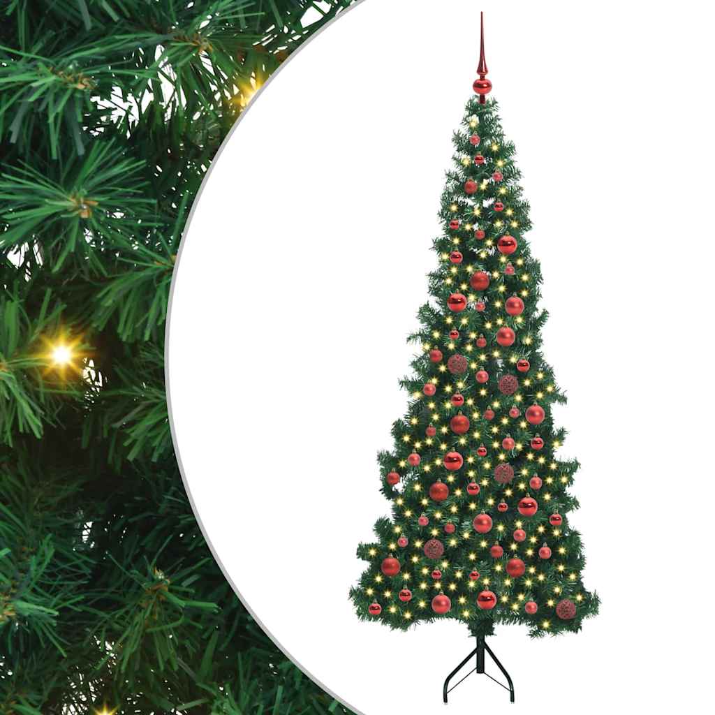 Árvore de Natal artificial de canto Verde 120 cm PVC e Metal