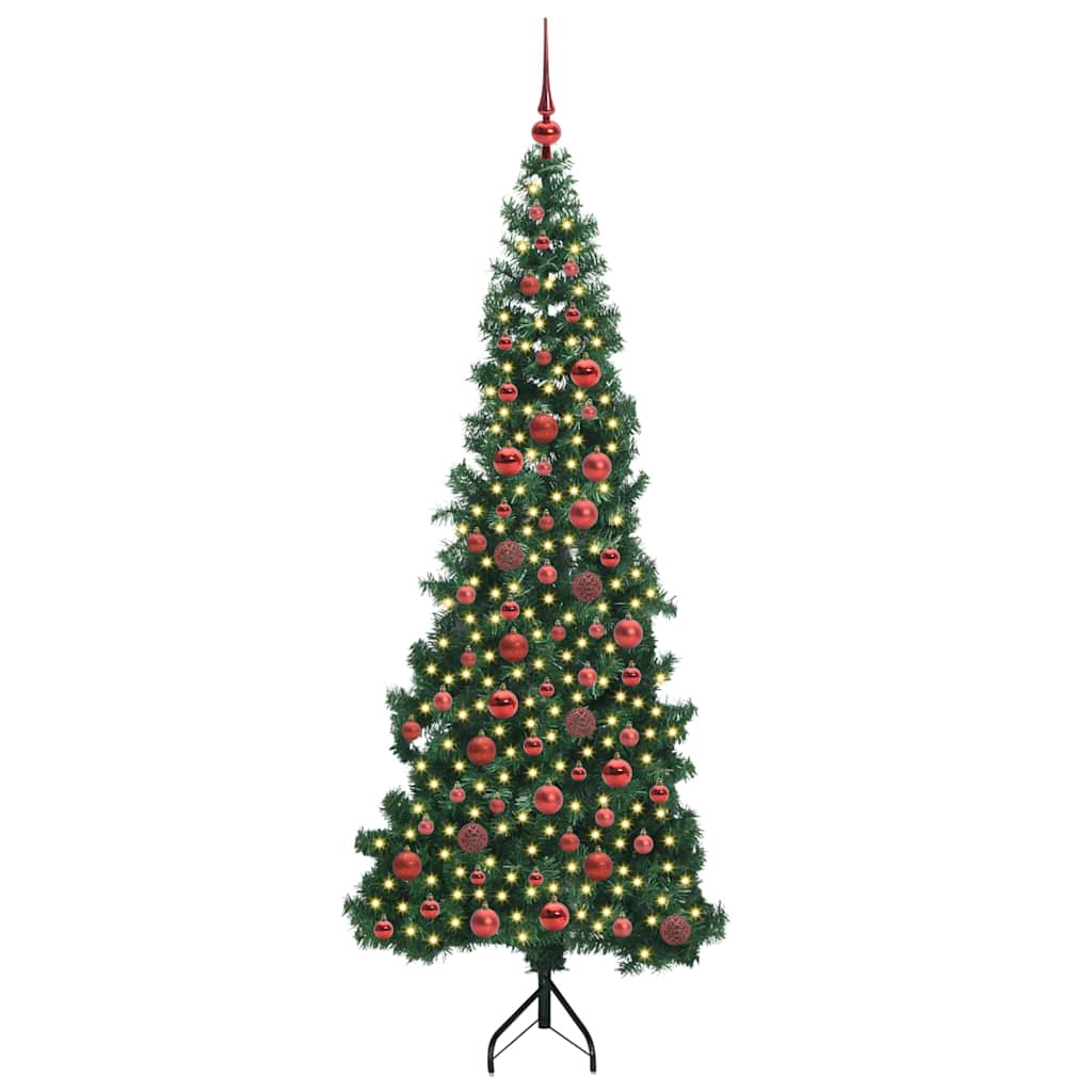 Árvore de Natal artificial de canto Verde 120 cm PVC e Metal