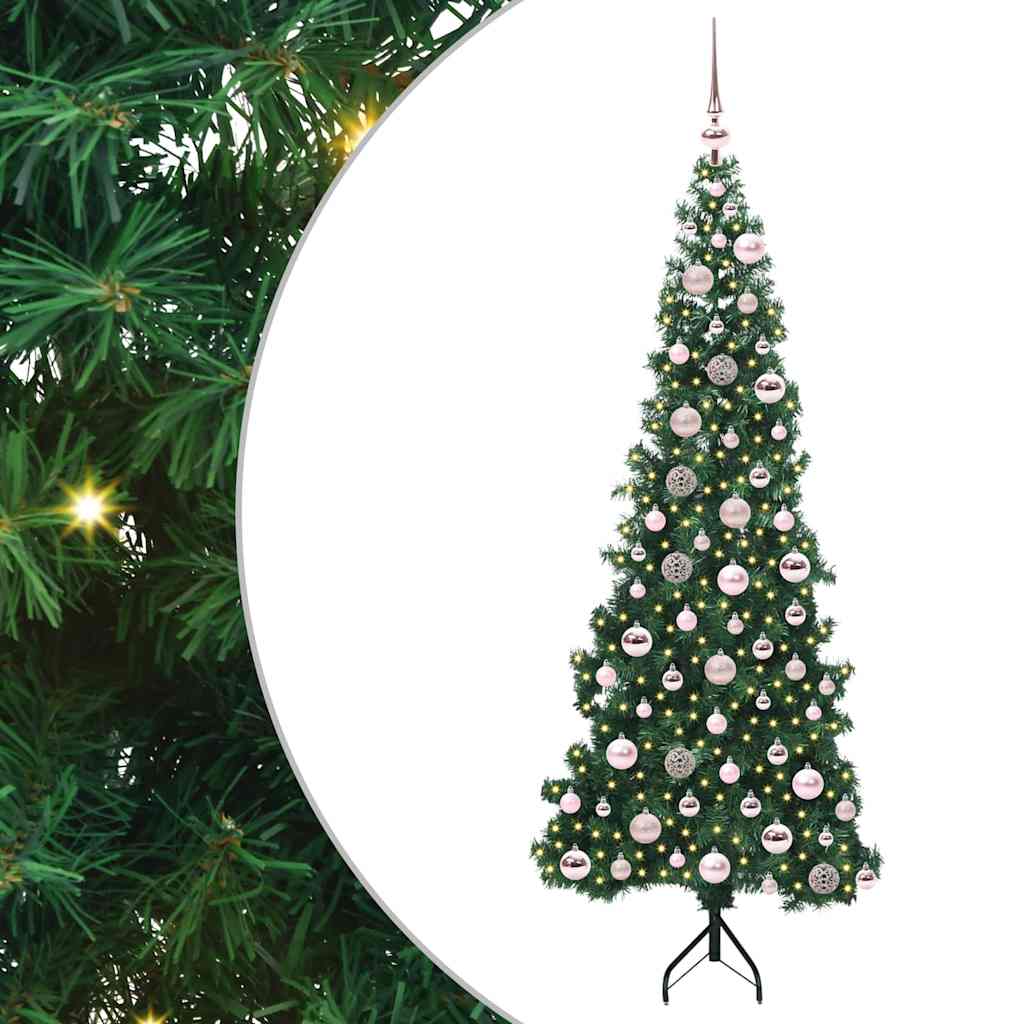 Árvore de Natal artificial de canto Verde 120 cm PVC e Metal