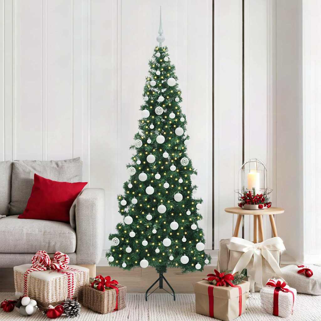 Árvore de Natal artificial de canto Verde 120 cm PVC e Metal