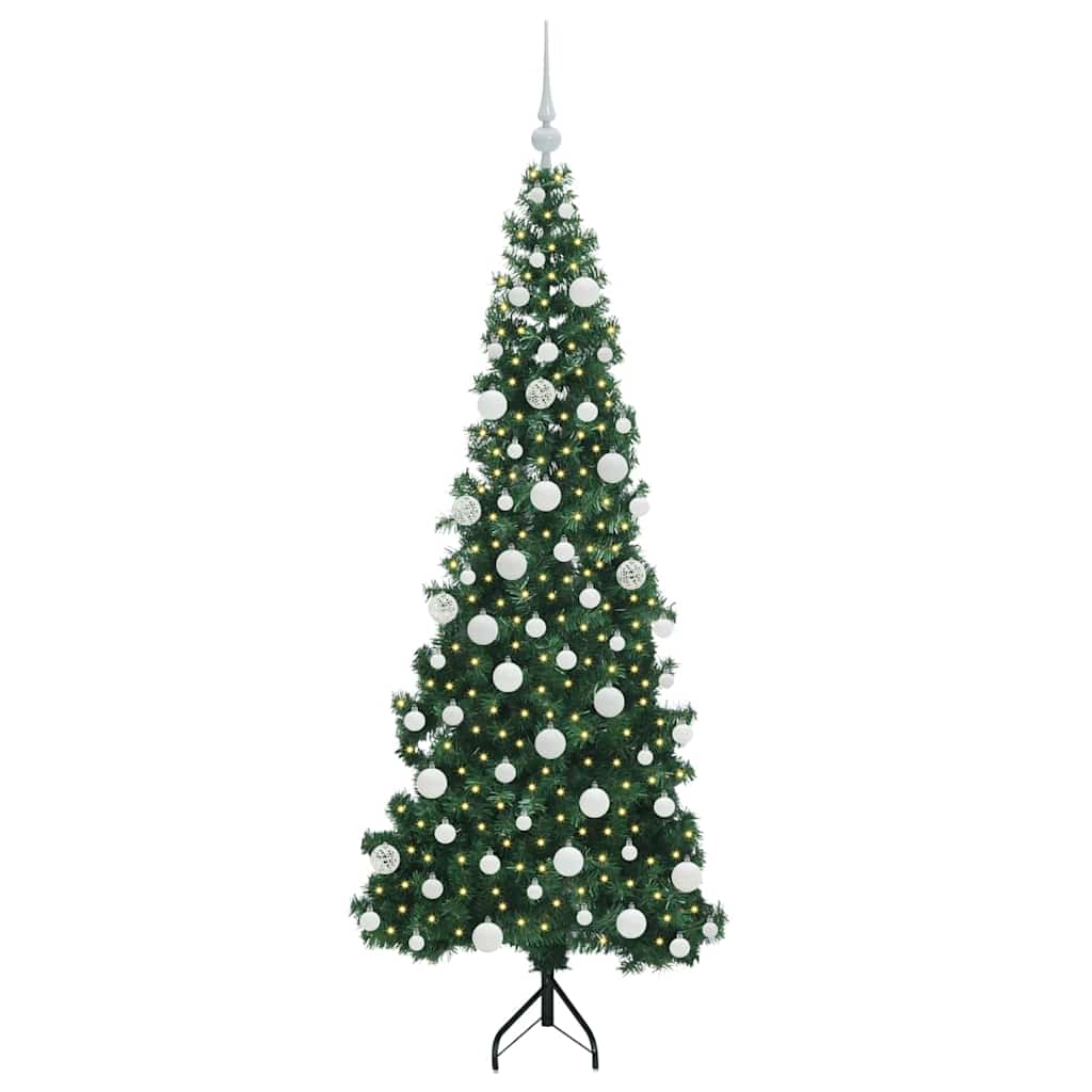 Árvore de Natal artificial de canto Verde 120 cm PVC e Metal