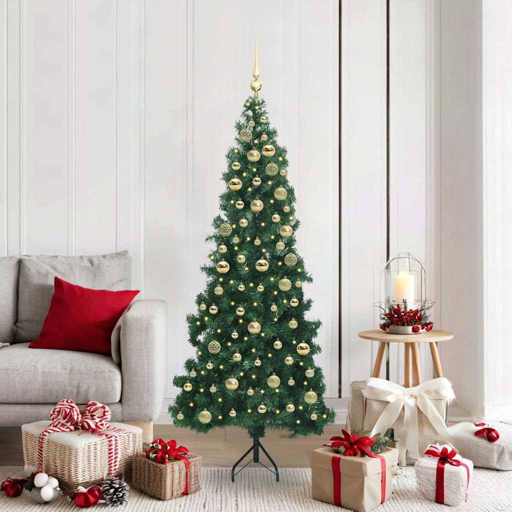 Árvore de Natal artificial de canto Verde 120 cm PVC e Metal