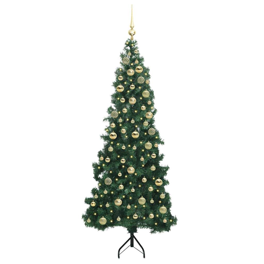 Árvore de Natal artificial de canto Verde 120 cm PVC e Metal