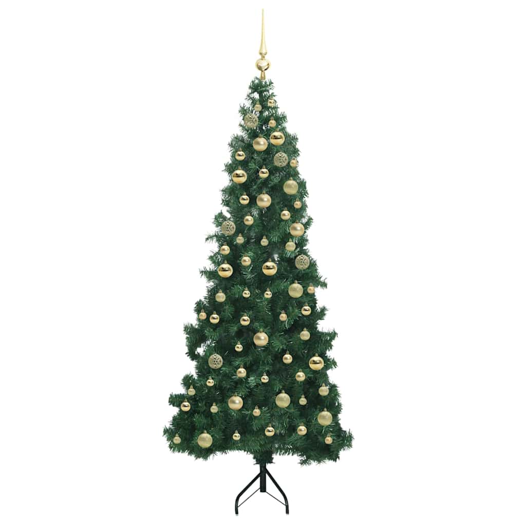 Árvore de Natal artificial de canto Verde 120 cm PVC e Metal