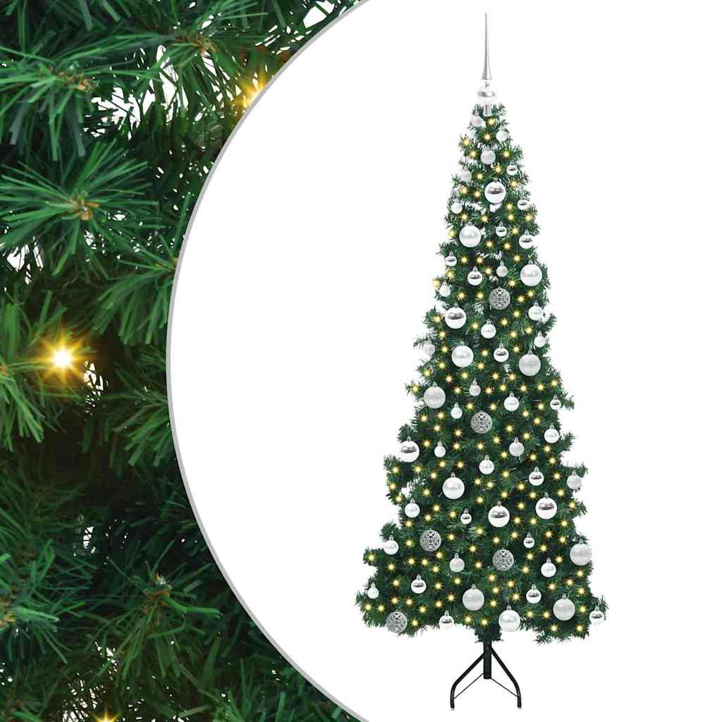 Árvore de Natal artificial de canto Verde 120 cm PVC e Metal