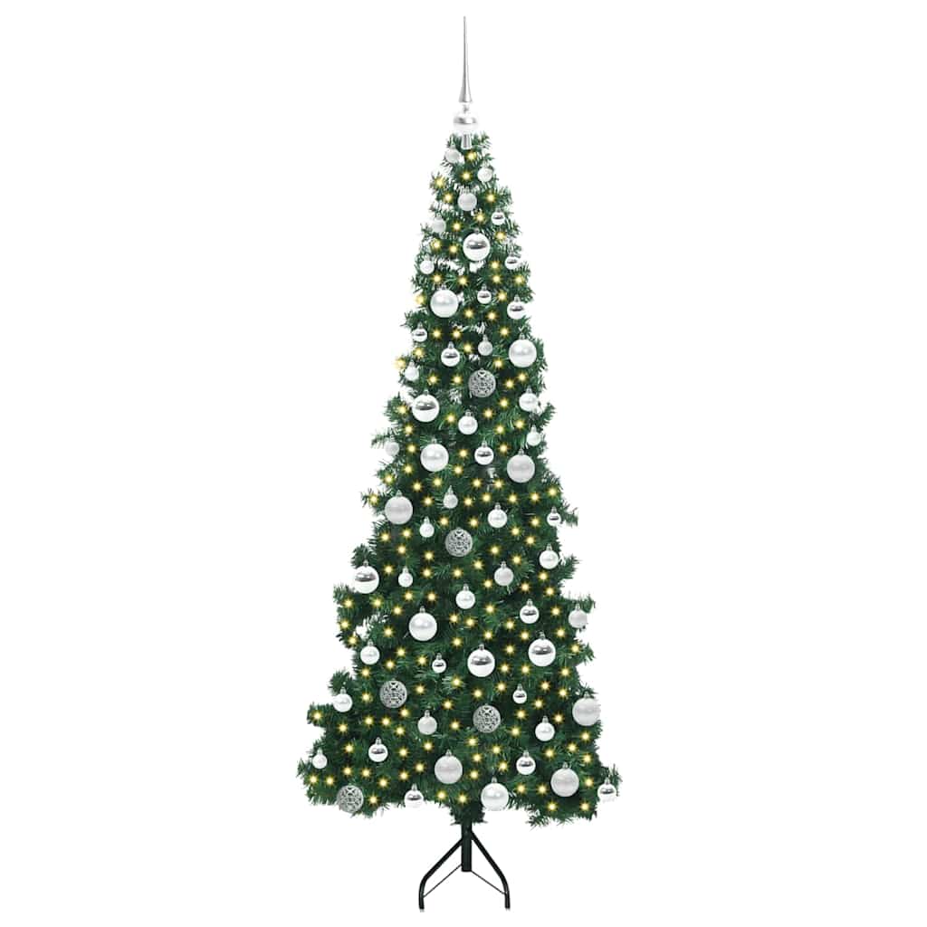 Árvore de Natal artificial de canto Verde 120 cm PVC e Metal
