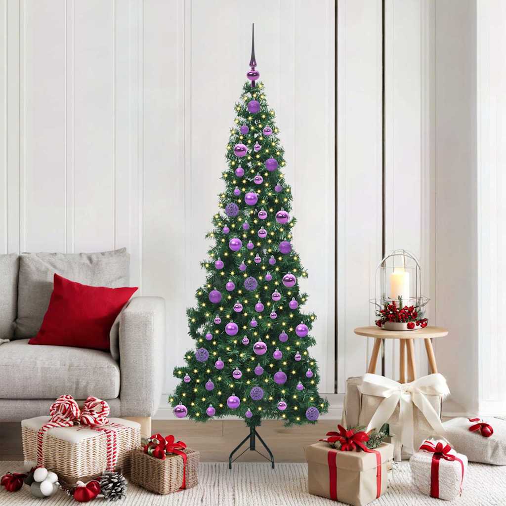 Árvore de Natal artificial de canto Verde 120 cm PVC e Metal