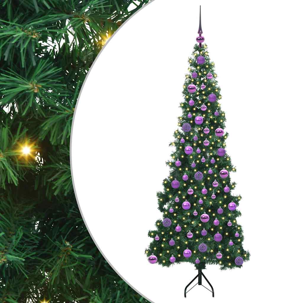 Árvore de Natal artificial de canto Verde 120 cm PVC e Metal