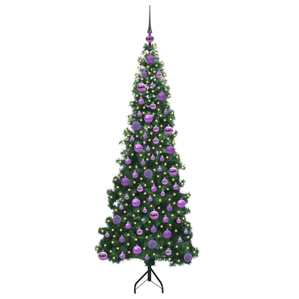 Árvore de Natal artificial de canto Verde 120 cm PVC e Metal