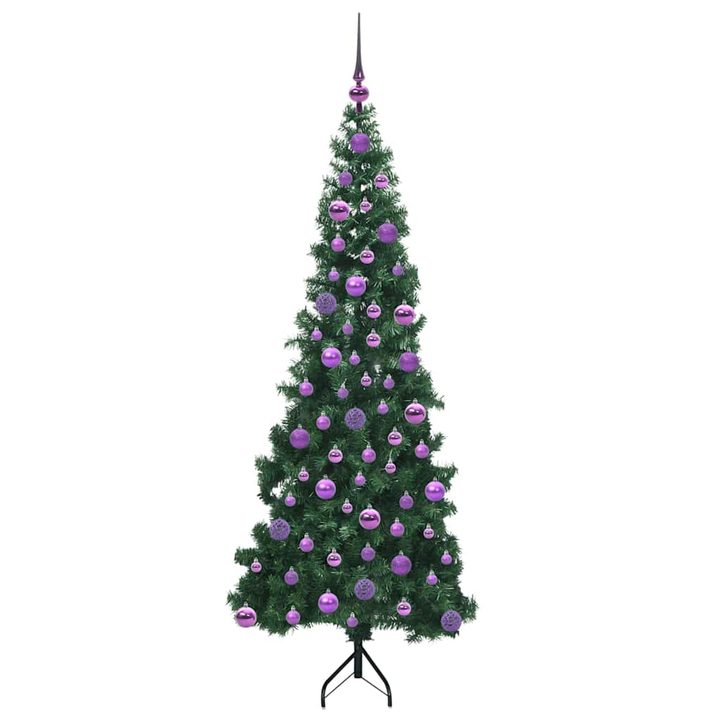 Árvore de Natal artificial de canto Verde 120 cm PVC e Metal