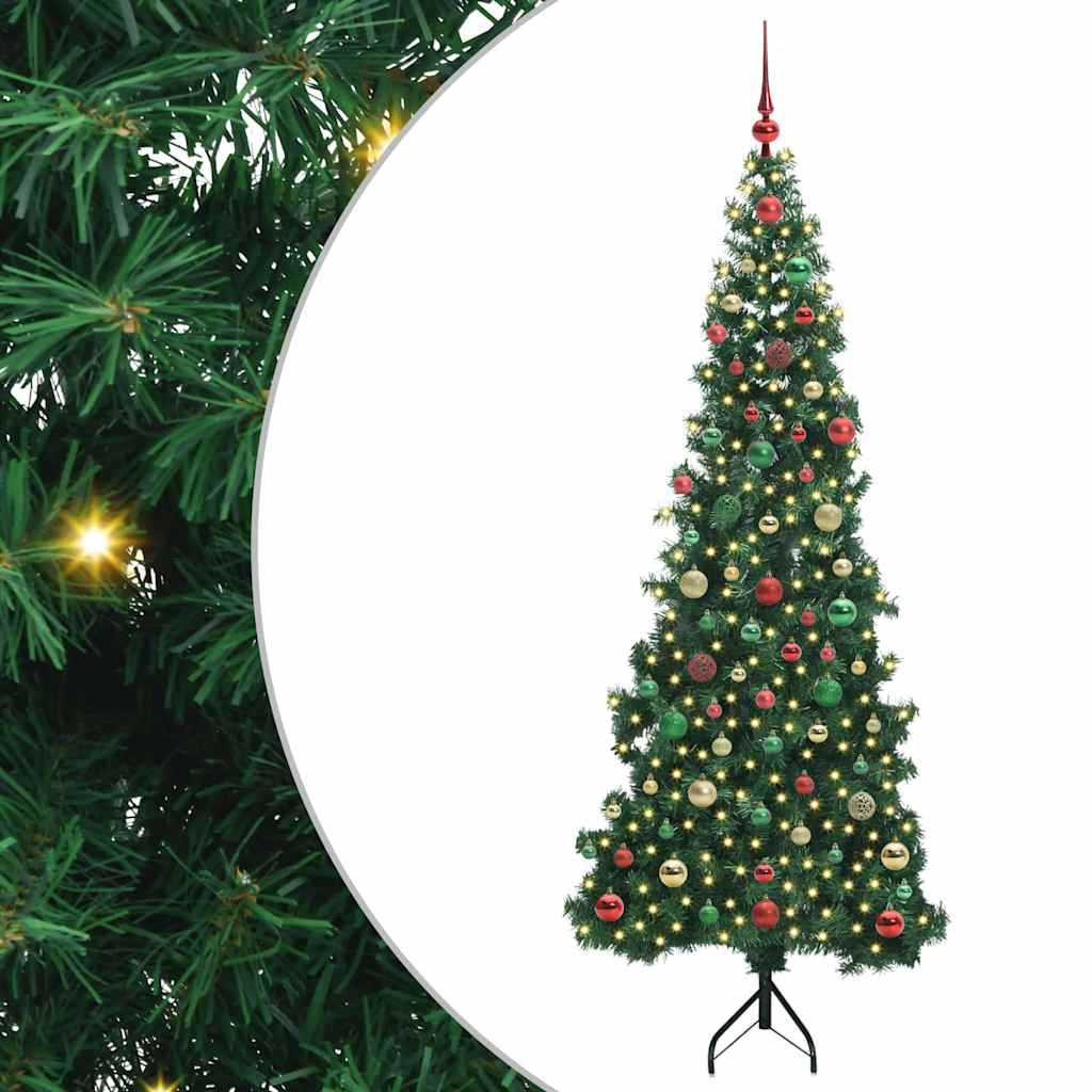 Árvore de Natal artificial de canto Verde 120 cm PVC e Metal