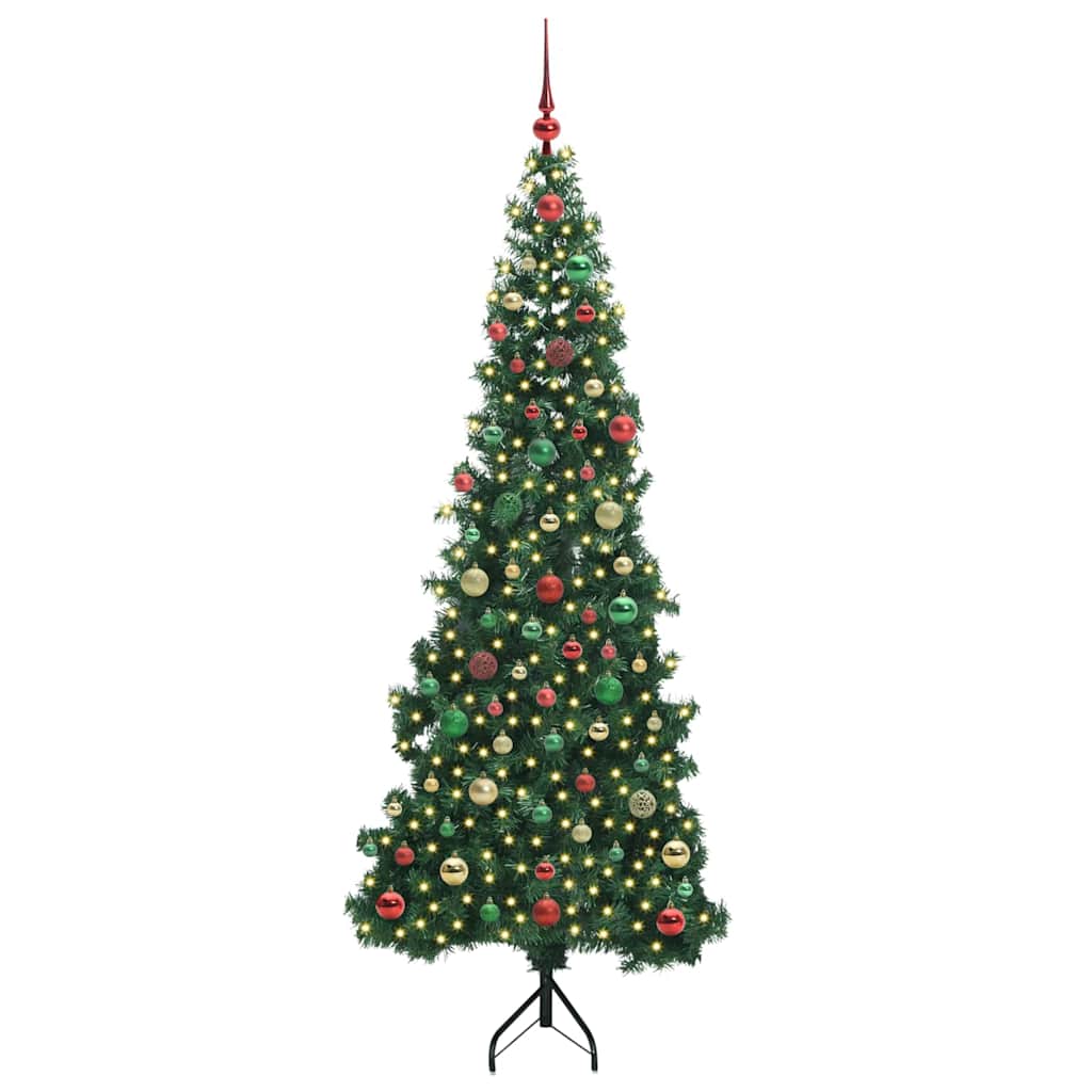 Árvore de Natal artificial de canto Verde 120 cm PVC e Metal