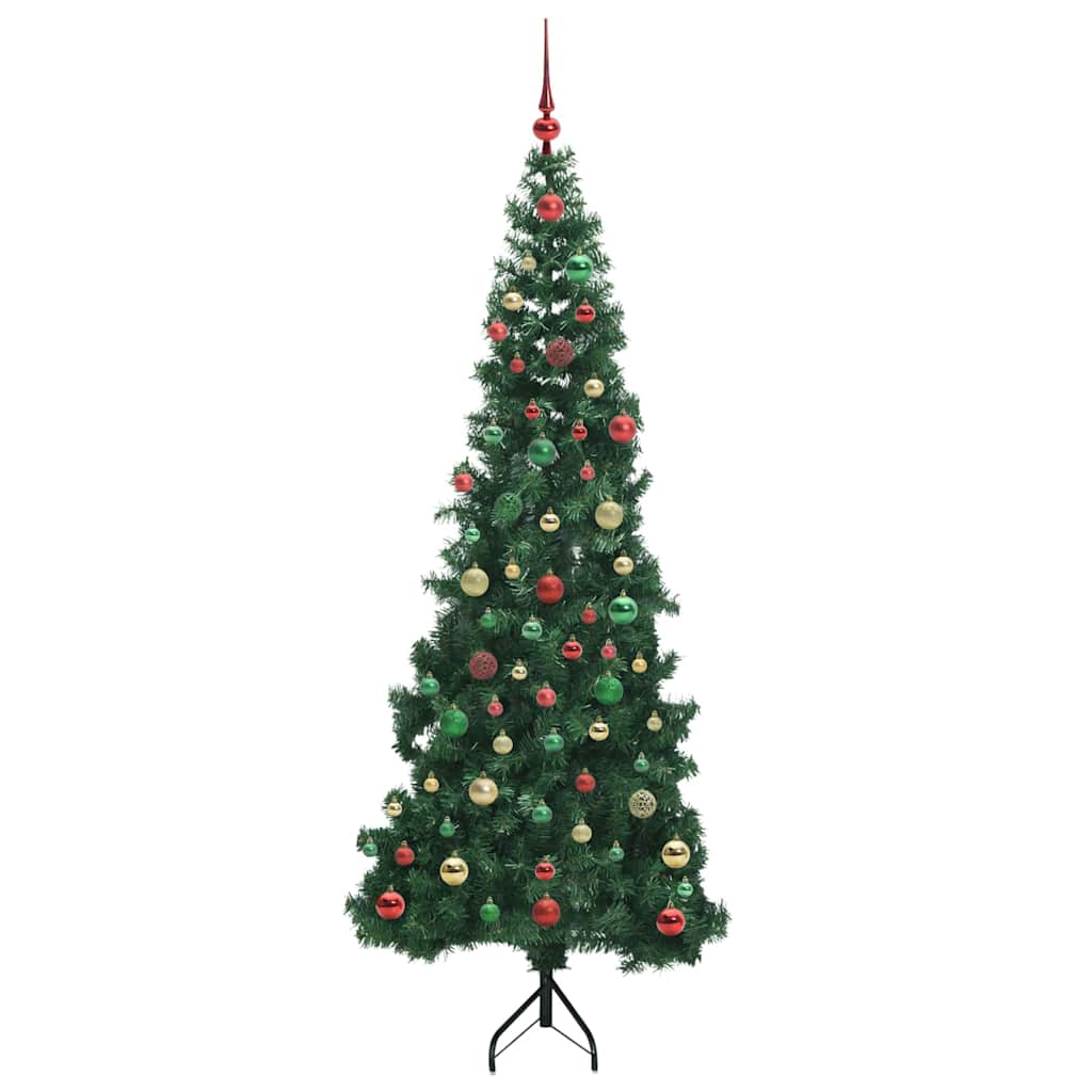 Árvore de Natal artificial de canto Verde 120 cm PVC e Metal