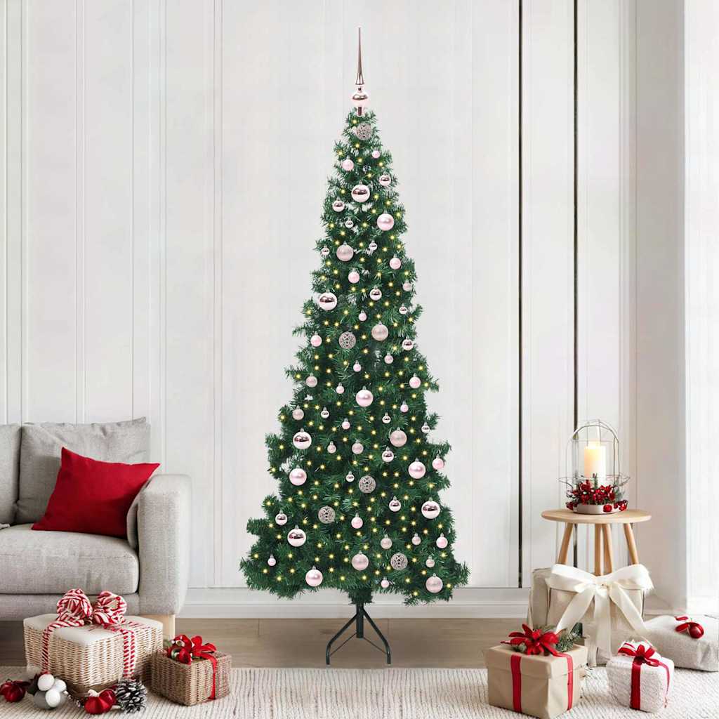Árvore de Natal artificial de canto Verde 120 cm PVC e Metal