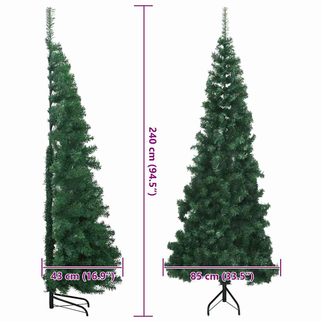 Árvore de Natal artificial de canto Verde 120 cm PVC e Metal
