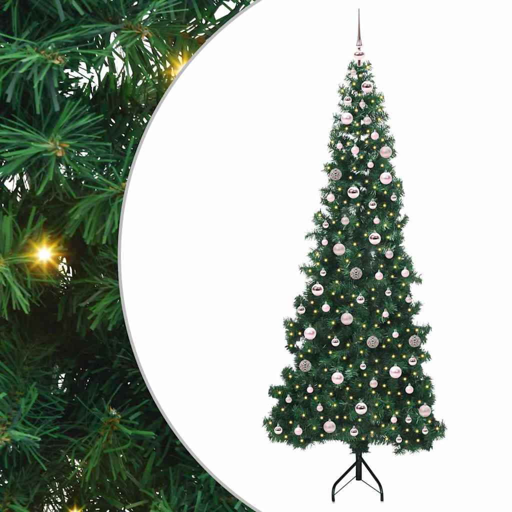 Árvore de Natal artificial de canto Verde 120 cm PVC e Metal