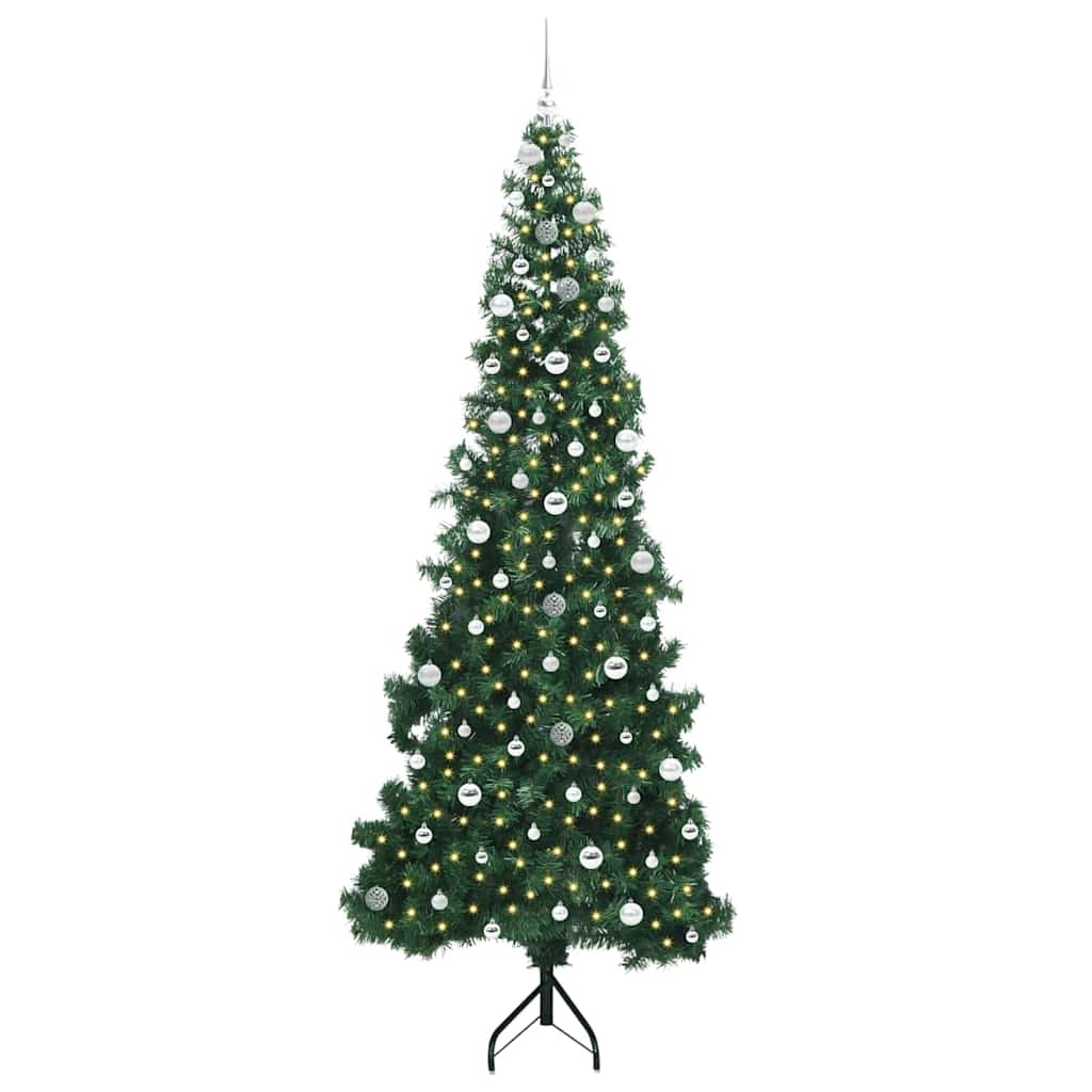 Árvore de Natal artificial de canto Verde 120 cm PVC e Metal