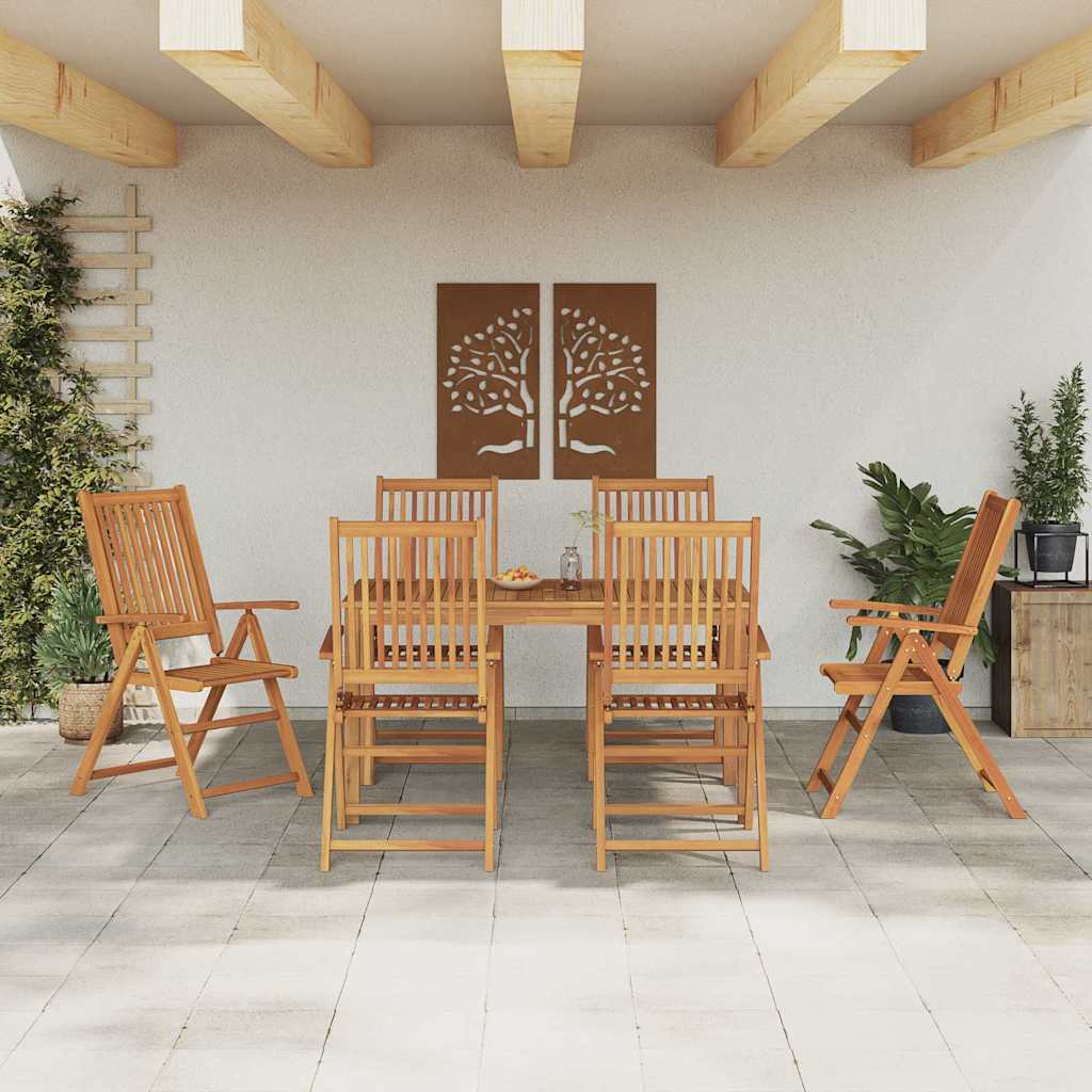 Conjunto de Jantar para Jardim 7 pcs Castanho