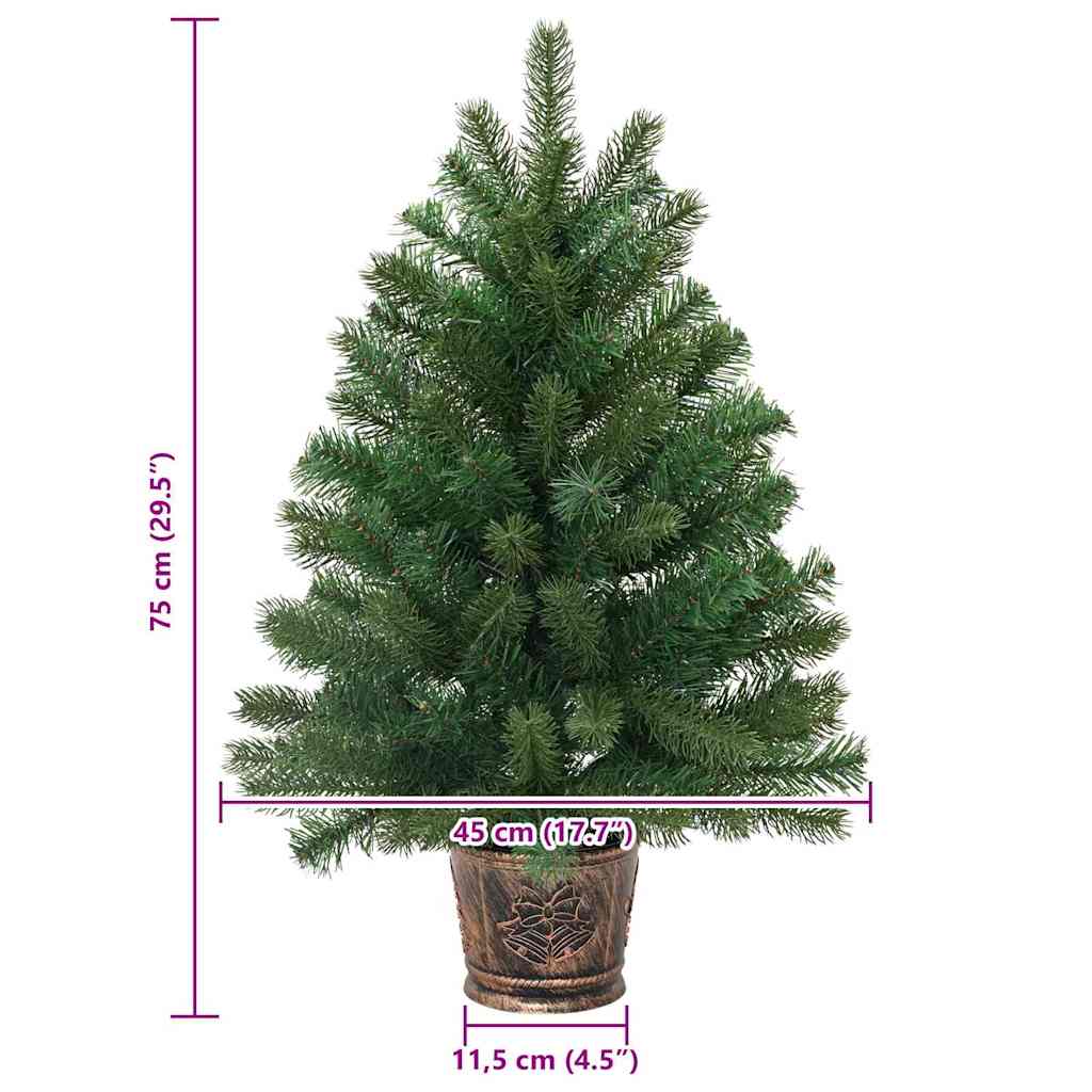 Árvore de Natal Artificial Verde 75 cm PVC, PE e aço