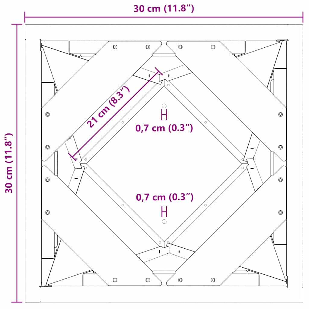Floreira 2 pcs Antracite 50 x 50 x 75 cm Aço