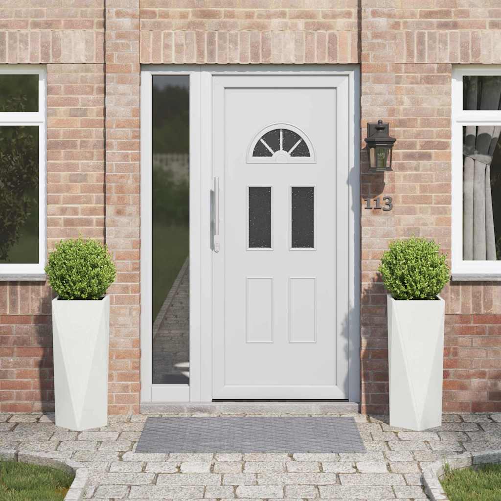 Floreira 2 pcs Antracite 50 x 50 x 75 cm Aço