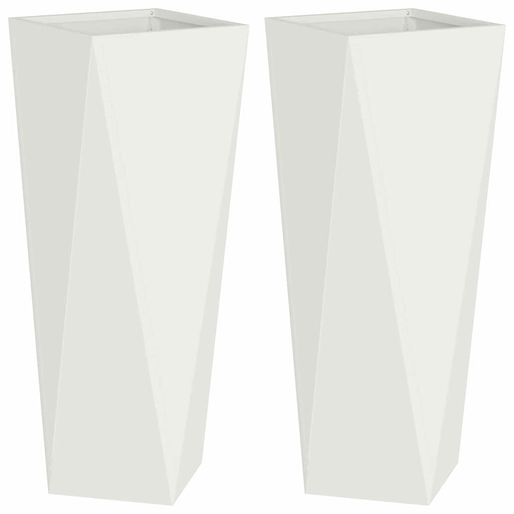 Floreira 2 pcs Antracite 50 x 50 x 75 cm Aço