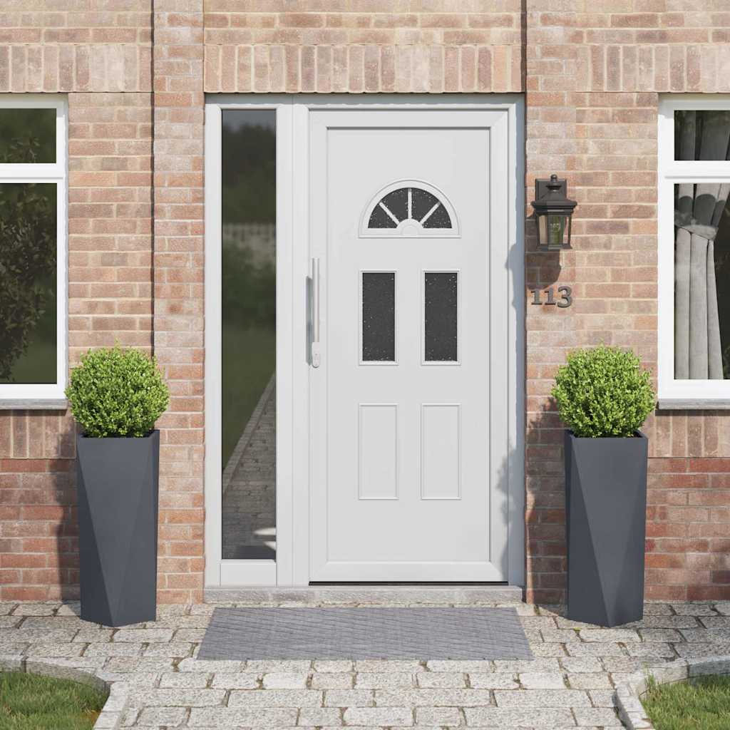 Floreira 2 pcs Antracite 50 x 50 x 75 cm Aço