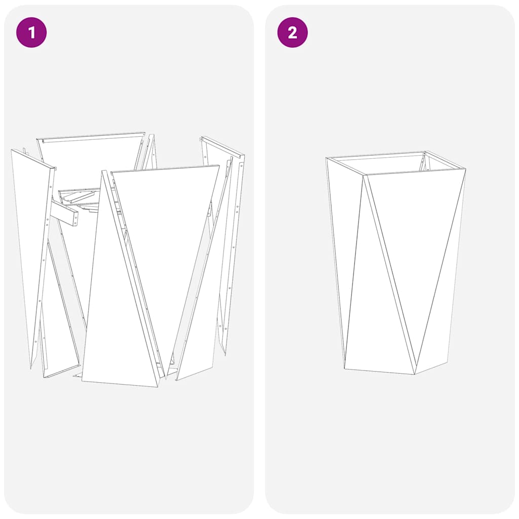 Floreira 2 pcs Antracite 50 x 50 x 75 cm Aço