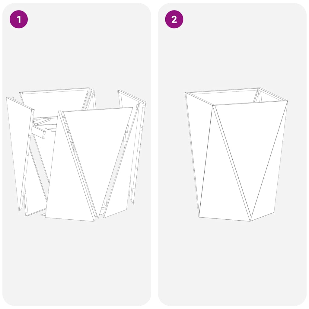 Floreira 2 pcs Antracite 50 x 50 x 75 cm Aço