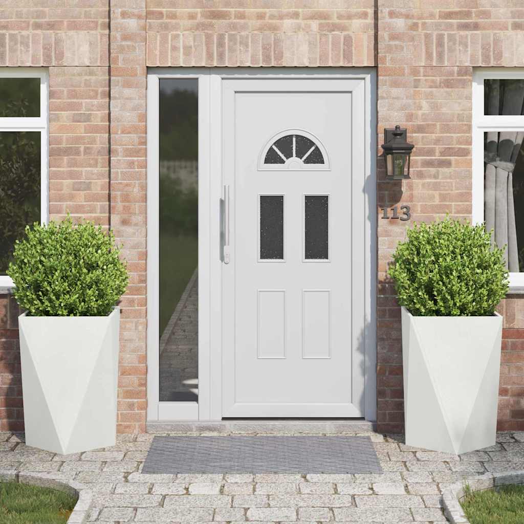 Floreira 2 pcs Antracite 50 x 50 x 75 cm Aço