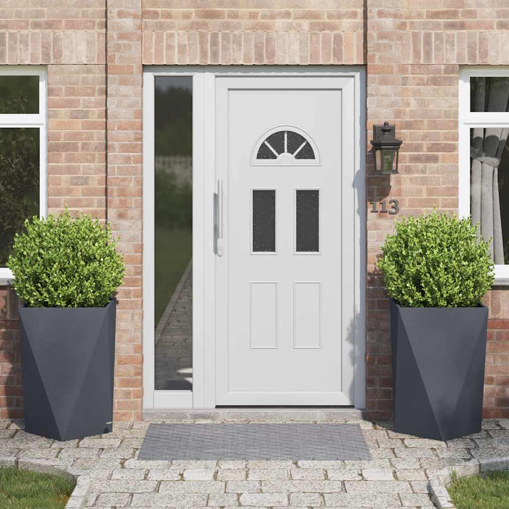 Floreira 2 pcs Antracite 50 x 50 x 75 cm Aço