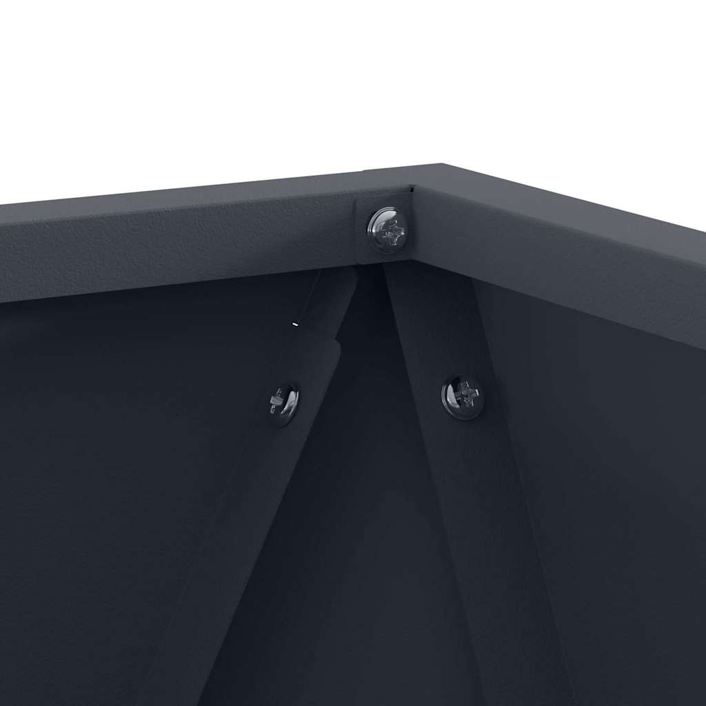 Floreira 2 pcs Antracite 50 x 50 x 75 cm Aço