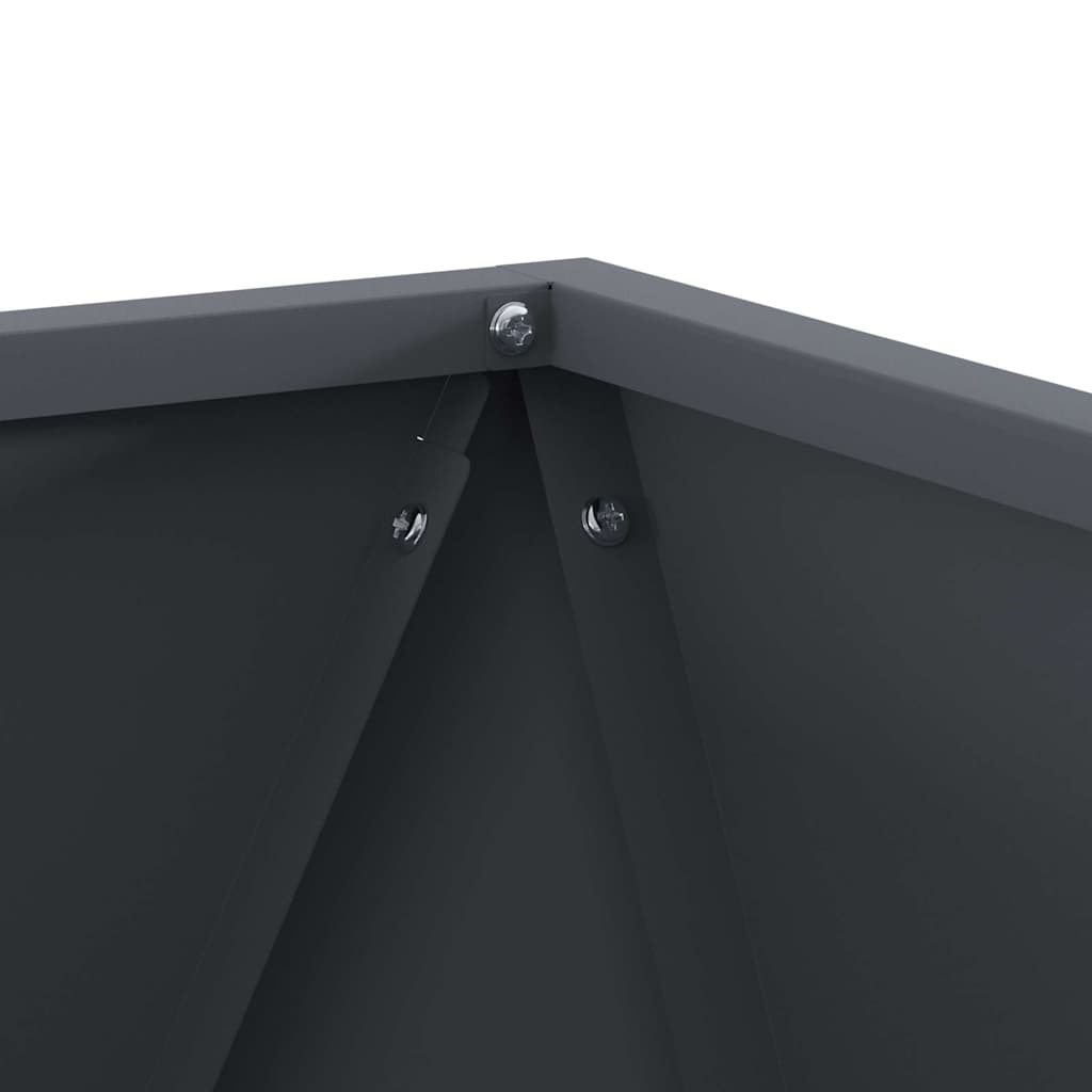 Floreira 2 pcs Antracite 50 x 50 x 75 cm Aço