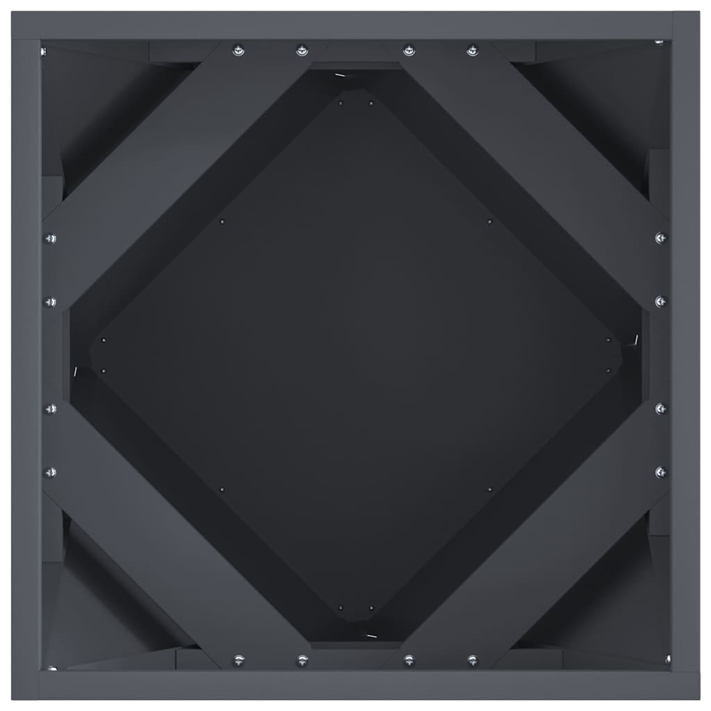 Floreira 2 pcs Antracite 50 x 50 x 75 cm Aço