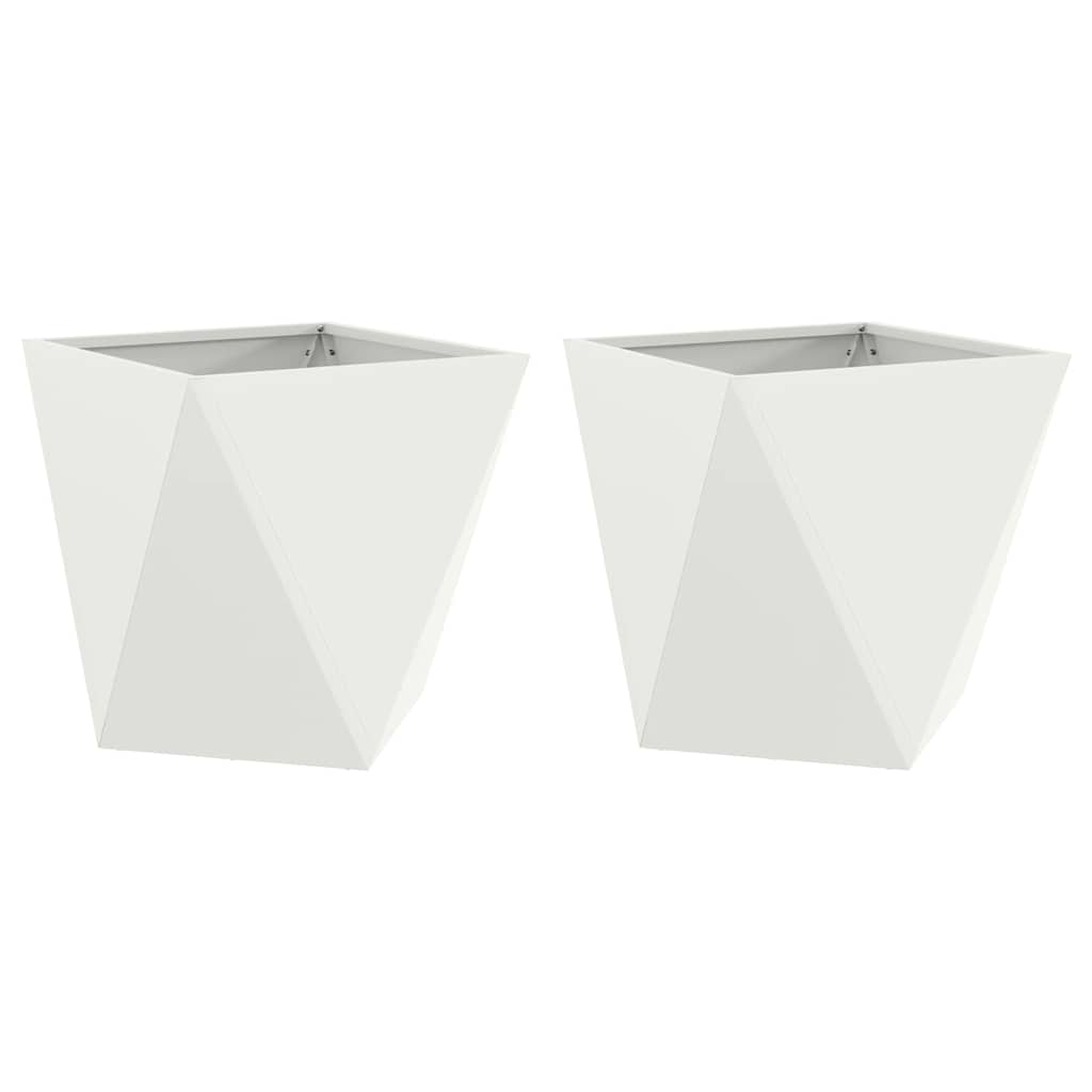 Floreira 2 pcs Antracite 50 x 50 x 75 cm Aço
