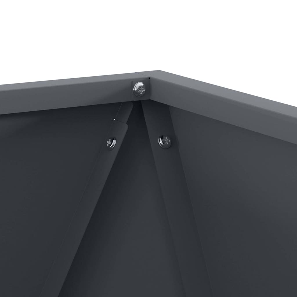 Floreira 2 pcs Antracite 50 x 50 x 75 cm Aço