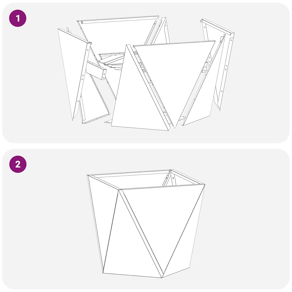Floreira 2 pcs Antracite 50 x 50 x 75 cm Aço