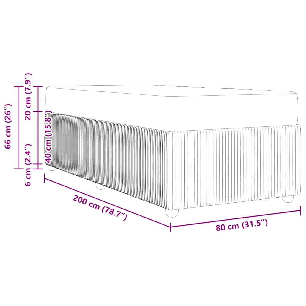 Estrutura de cama com colchão Castanho escuro 80 x 200 cm