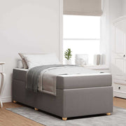 Estrutura de cama com colchão Cinzento-acastanhado 100 x 200 cm