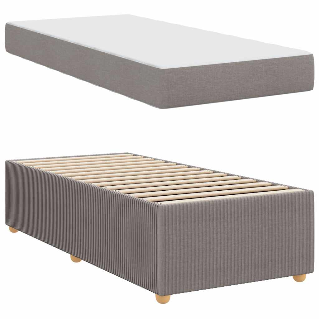 Estrutura de cama com colchão Cinzento-acastanhado 100 x 200 cm