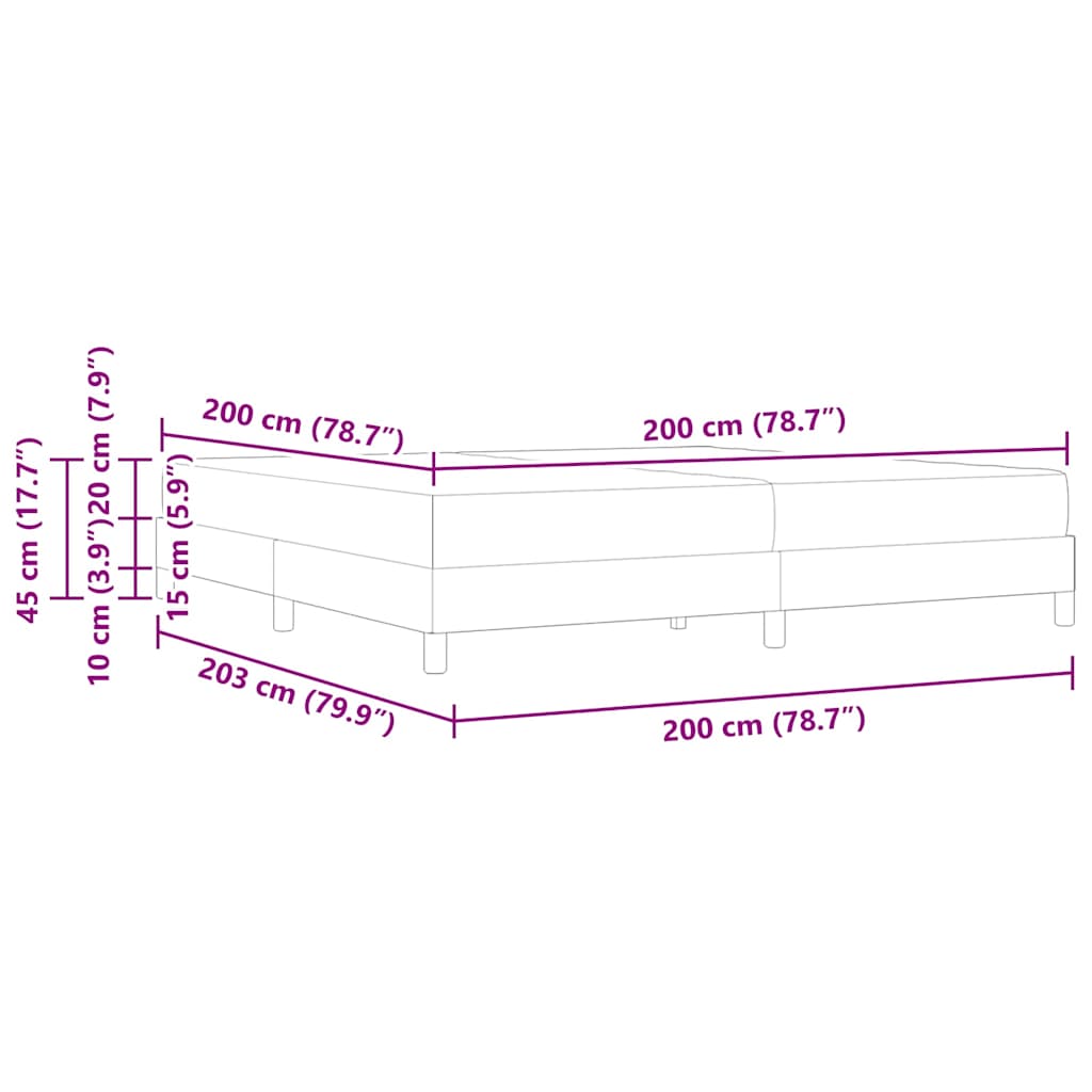 Cama com colchão Cinzeto 200 x 200 cm Couro sintético