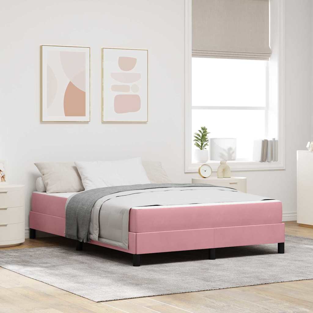 Cama Box com colchão Rosa 140 x 200 cm tecido