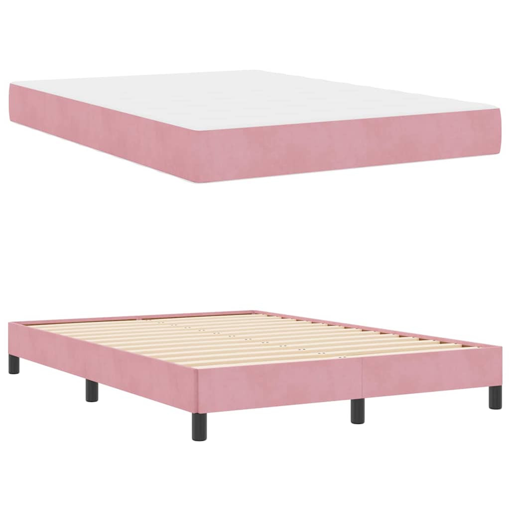 Cama Box com colchão Rosa 140 x 200 cm tecido