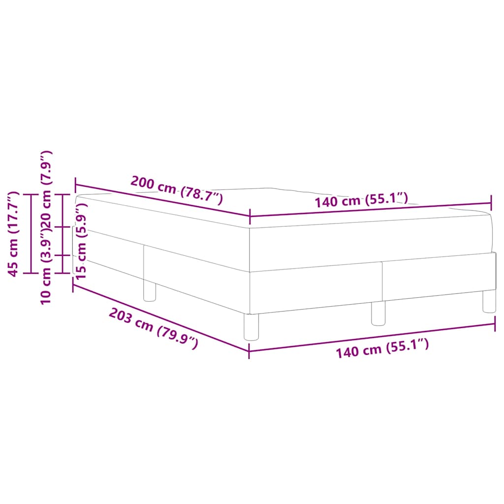 Cama Box com colchão Rosa 140 x 200 cm tecido