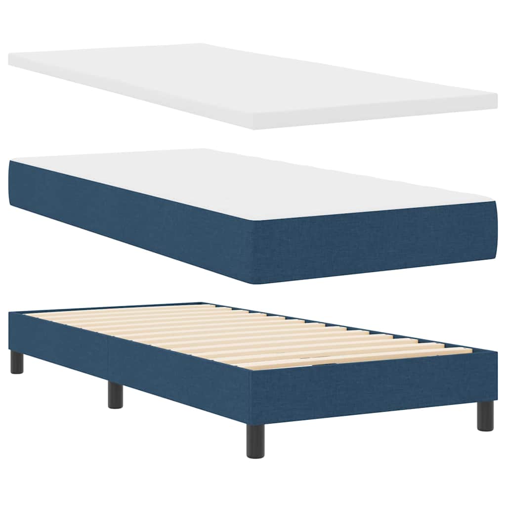 Cama box spring com colchão com colchão Azul 90 x 200 cm