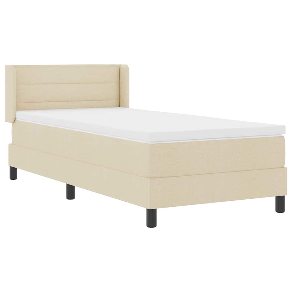 Cama box spring com colchão com colchão Creme 100 x 200 cm